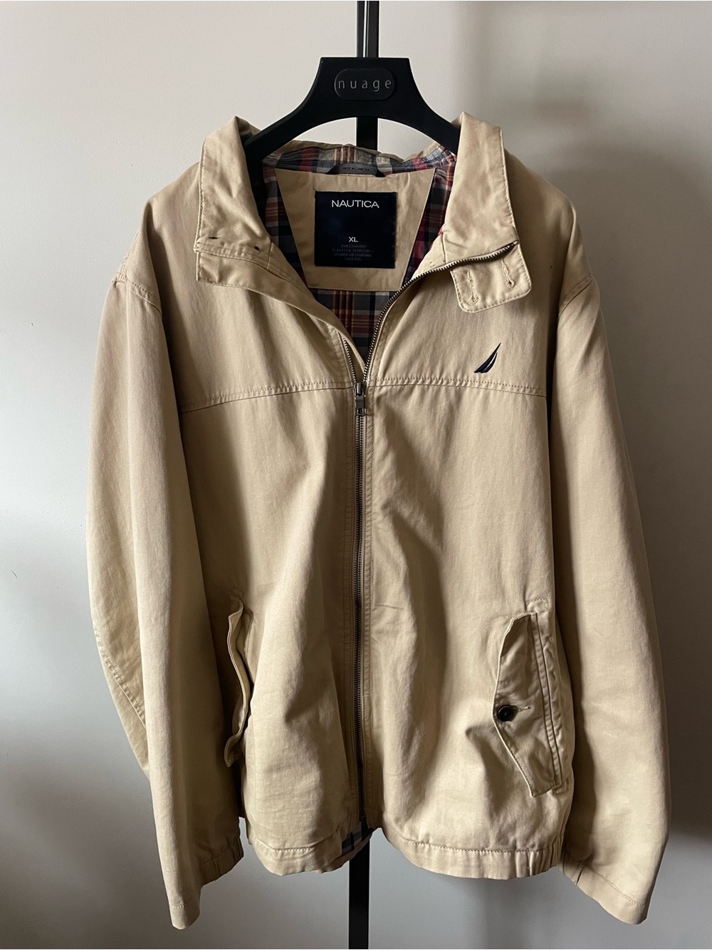 Nautica Harrington Golf Jacket Khaki Tan Mens XL
